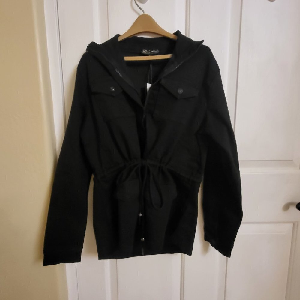 DG2 by Diane Gilman Virtual Stretch Zip-Front Anorak Jacket Black SIZE: SMALLNTW - Picture 4 of 11
